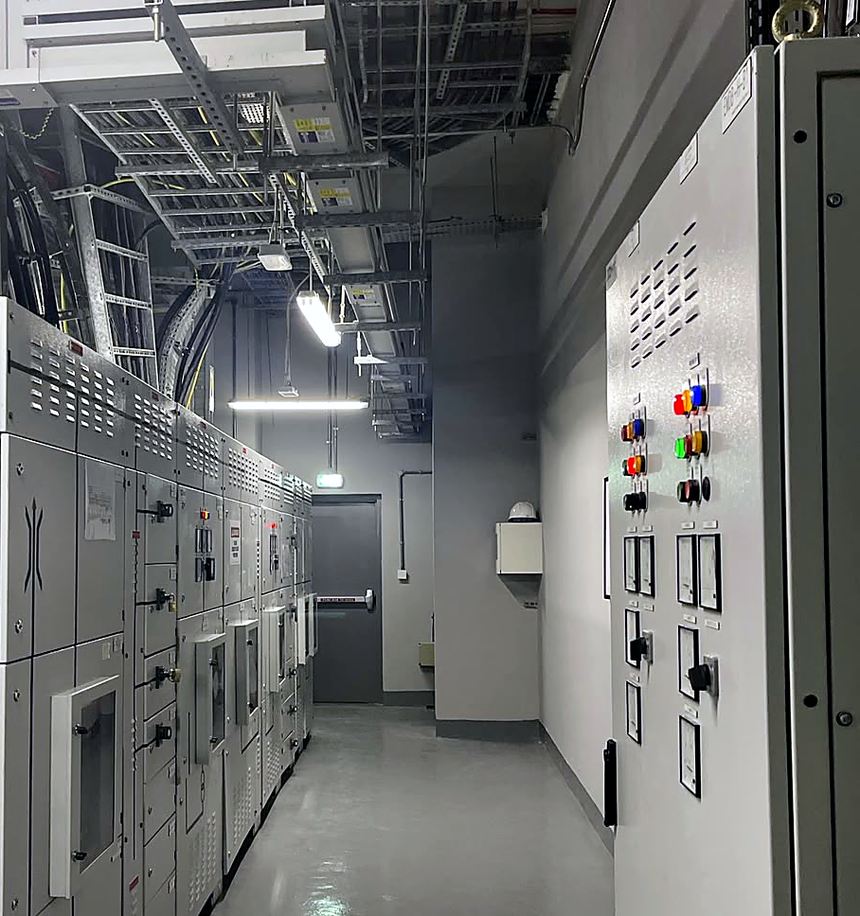 LV room — cable containment and main feeders