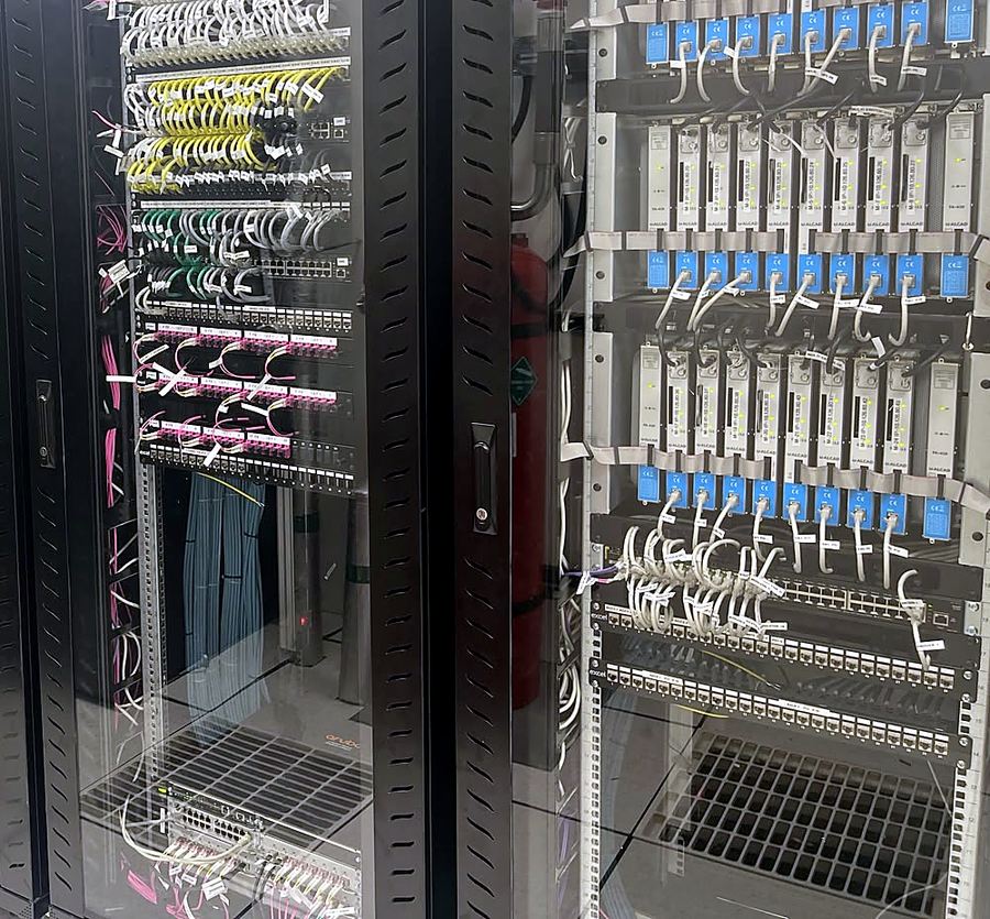 Main server room — IPTV and data cabinets