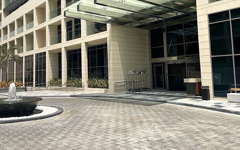 Hotel entrance — external lighting