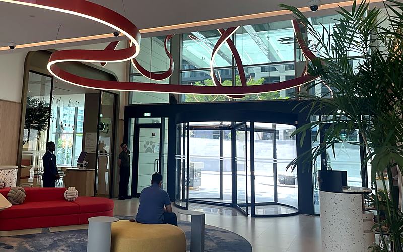 Hotel lobby — architectural lighting and HVAC