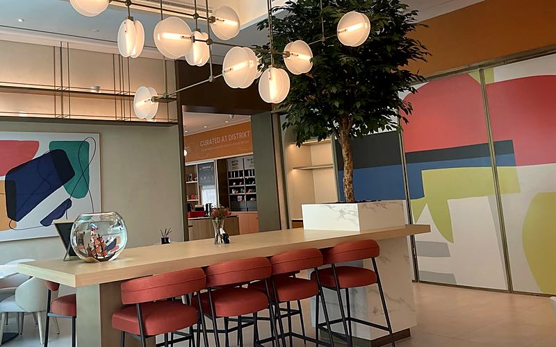 Café — lighting, ventilation and detection